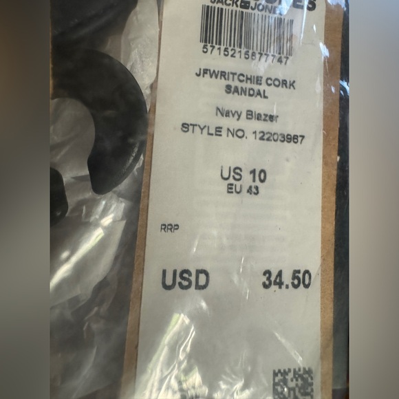 🇺🇸 NWT! Jack & Jones Comfort Cork Sandals - Picture 9 of 9